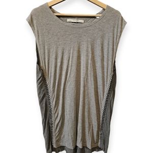 All Saints Sleeveless Soph Tee with Chain Detailing at Seams